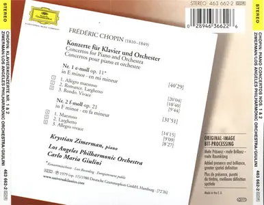 Chopin - Zimerman, L.A. PO - Piano Concerto No.1 & 2 [Deutsche Grammophon 463 662-2] {Europe 2002, 1979}