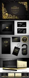 Black Business Cards Vector