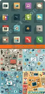 Logos and web icon flat vector 