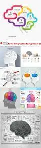 Vectors - Brain Infographics Backgrounds 12