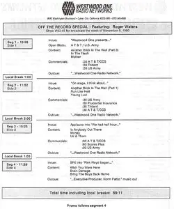 Roger Waters - Off The Record With Mary Turner (1984/1990) {Westwood One Radio Networks} **[RE-UP]**