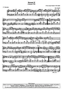 HaydnFJ - Sonate II, II - Menuetto