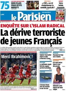 Le Parisien + Cahier Paris du Lundi 8 Octobre 2012