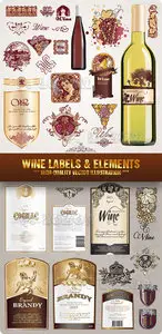 Stock Vector - Wine Labels & Elements 