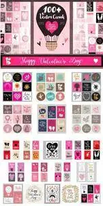 CreativeMarket - 100 + Valentine's Day Vector Cards