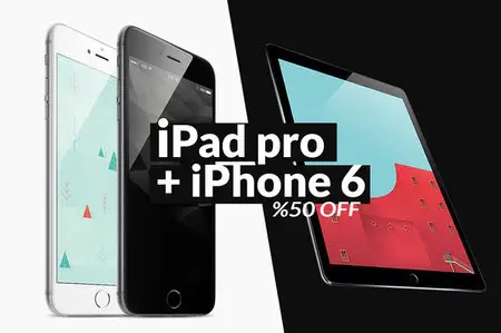 CreativeMarket - iPad pro+ iPhone 6 Mockups Bundle