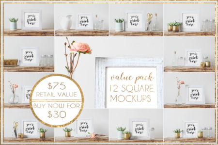 CreativeMarket - Value Pack Bundle: 12 Square Mockups