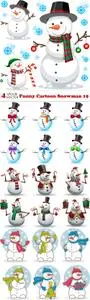 Vectors - Funny Cartoon Snowman 19