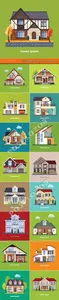 Houses flat design concept vector