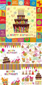 Birthday Greeting Cards Vector
