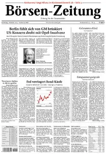 Boersenzeitung vom 5. November 2009