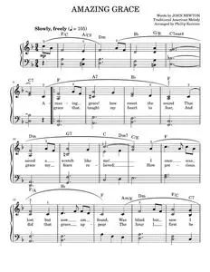 Amazing Grace - John Newton (Easy Piano)