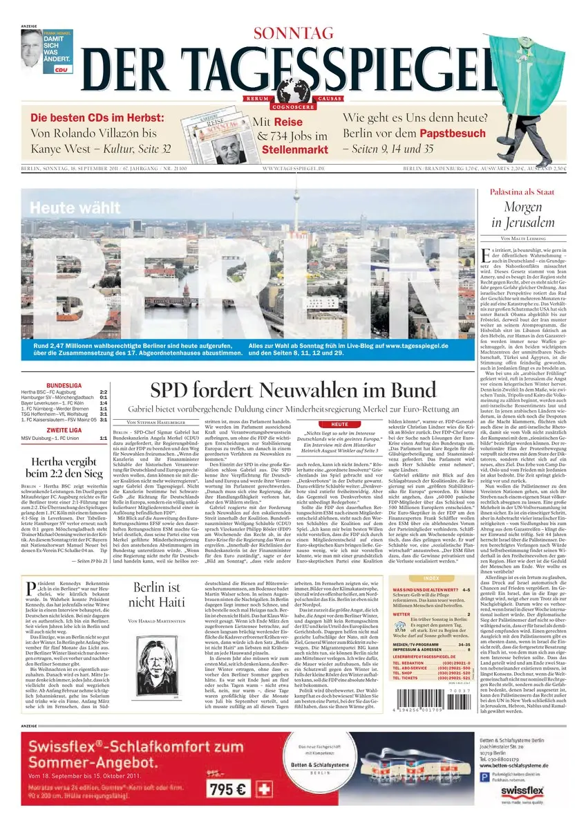 Der Tagesspiegel (18.09.2011)