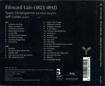 Edouard Lalo - Tassis Christoyannis & Jeff Cohen - Complete Songs (2015) {Aparte-Harmonia Mundi AP110}