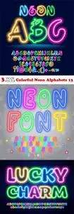 Vectors - Colorful Neon Alphabets 13