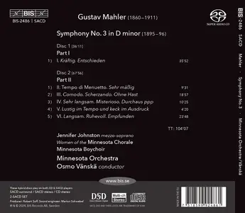 Osmo Vänskä, Minnesota Orchestra - Gustav Mahler: Symphony No.3 (2024)