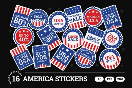 EE - USA American Stickers ZSFV8PT