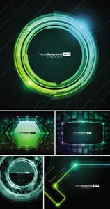 Green Techno Backgrounds Vector