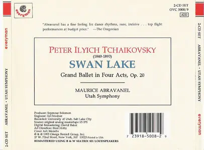 Tchaikovsky - Swan Lake - Abravanel - Utah Symphony ( Complete Ballet ) [ CD 1993]