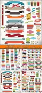 Ribbons and labels vector set