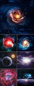 Stock Photo - Space Nebula, Planets