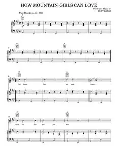 How Mountain Girls Can Love - Ruby Rakes (Piano-Vocal-Guitar)