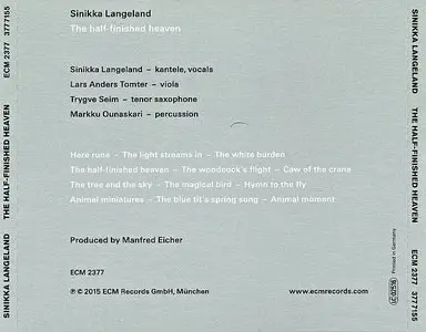 Sinikka Langeland - The Half-Finished Heaven (2015) {ECM 2377}