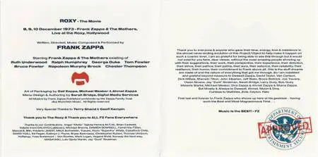 Frank Zappa & The Mothers - Roxy The Movie (2015) {CD+DVD9 NTSC Zappa Records EAGDV050 rec 1973}