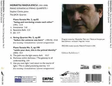 Stephen Clarke, The JACK Quartet - Horaţiu Rădulescu: Piano Sonatas & String Quartets I (2016)