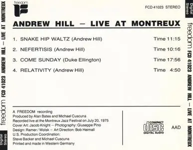 Andrew Hill - Live At Montreux (1975) {Freedom FCD41023 rel 1988}