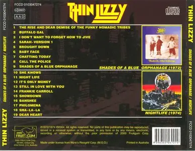 Thin Lizzy - Shades Of A Blue Orphanage (1972) & Night Life (1974) [2on1, 2004]