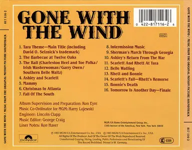 Max Steiner - Gone With The Wind: Music From The Original Motion Picture Soundtrack as Monophonically Recorded in 1939 (1983)