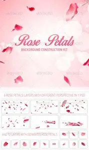 GraphicRiver Rose Petals Background Construction kit