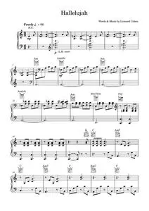 Hallelujah - Jeff Buckley, Leonard Cohen (Piano-Vocal-Guitar)