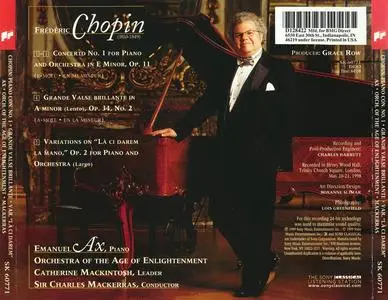 Emanuel Ax, Charles Mackerras, Orchestra of the Age of Enlightenment - Frédéric Chopin: Piano Concerto No. 1 (1999)