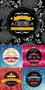 Simple Christmas Cards Vector 5