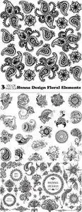 Vectors - Henna Design Floral Elements