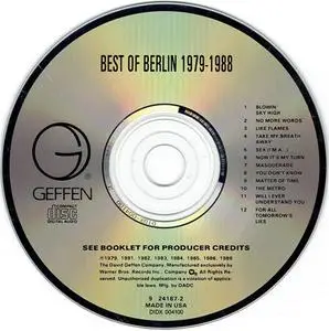 Berlin - Best Of... 1979-1988 (1988) {Geffen}