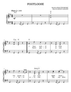 Footloose - Dean Pitchford, Footloose Musical, Kenny Loggins, Tom Snow (Easy Piano)