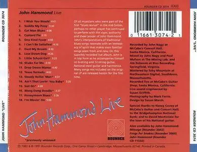 John Hammond - John Hammond Live (1983) Reissue 1991