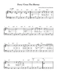 Ferry cross the mersey - Gerry & The Pacemakers (Easy Piano)