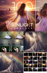 100 Realistic Sunlight Overlays, Photoshop editing