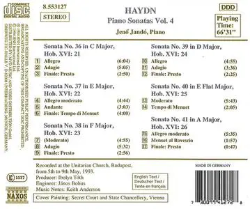 Jenö Jandó - Joseph Haydn: Piano Sonatas, Vol.4: Nos. 36-41 (1994)