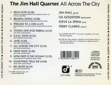 The Jim Hall Quartet - All Across The City (1989) {Concord Jazz CCD-4384}