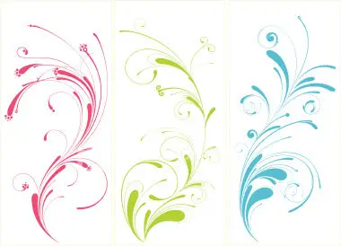 Vector flowing flower pattern design 2