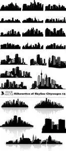 Vectors - Silhouettes of Skyline Cityscapes 15