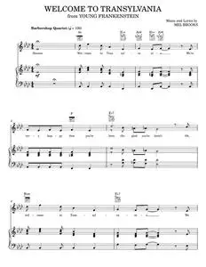 Welcome To Transylvania - Mel Brooks, Young Frankenstein Musical (Piano-Vocal-Guitar)