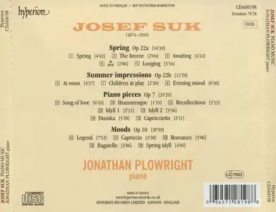 Jonathan Plowright - Josef Suk: Piano Music (2018)