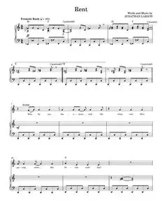 Rent - Jonathan Larson, Rent Musical (Piano Vocal)