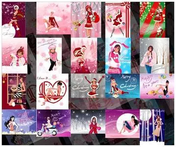 Christmas Collectable Girls Theme in CorelDRAW